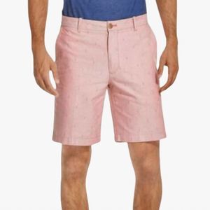 Izod Men's Sportsflex  Salt Water Red With Anchor Print Oxford Shorts